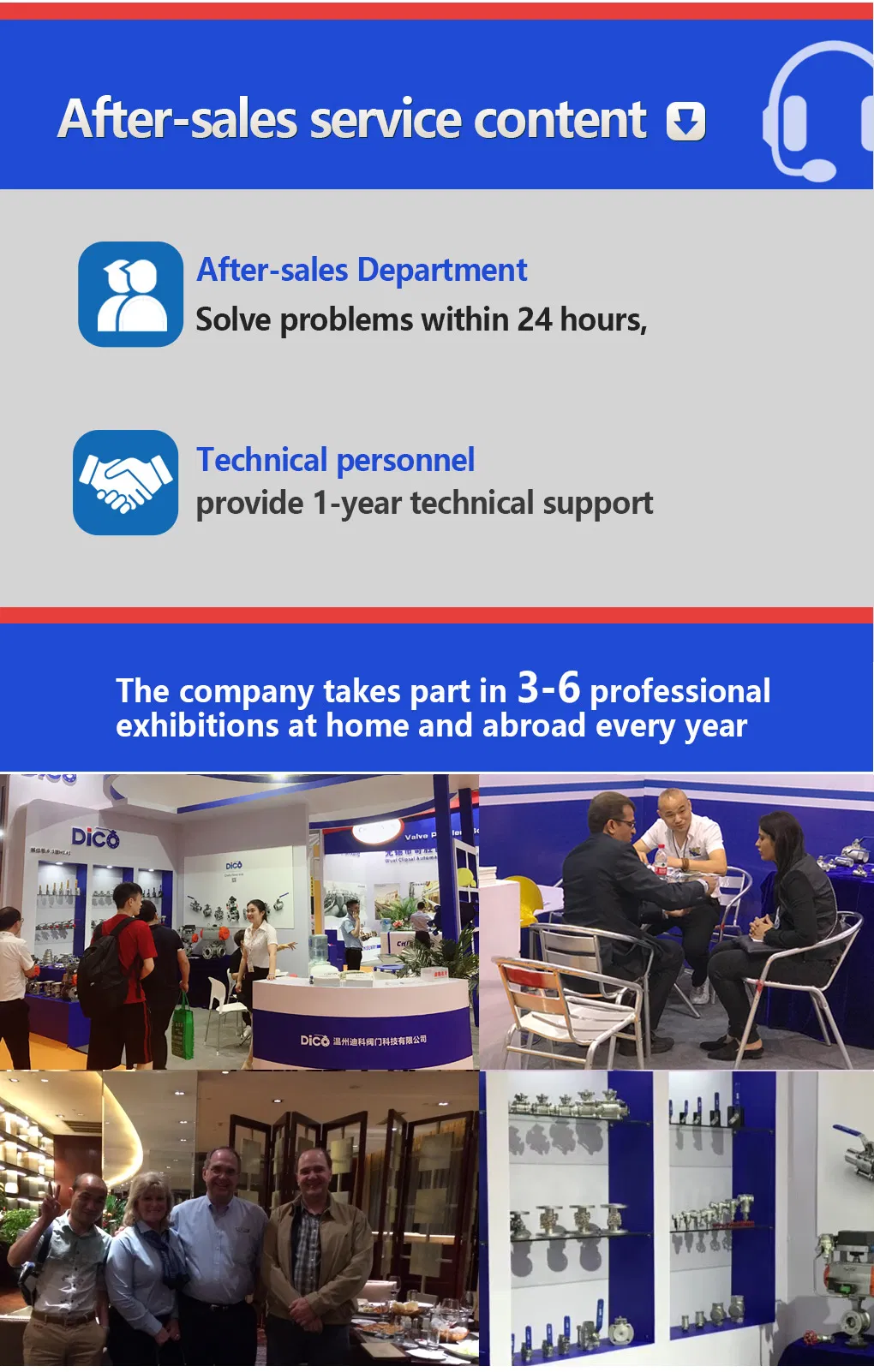 Dico Water Treatment Full Bore Automatic Control Pneumatic/Electric Actuator 2PC Ball Valve